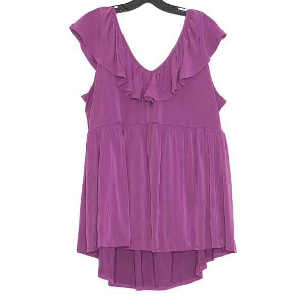 NWT Torrid Top Babydoll Boho Romantic Feminine Cottage Whimsigoth Purple 1 1X - Picture 1 of 5